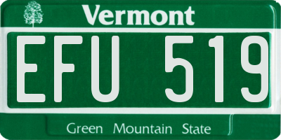 VT license plate EFU519