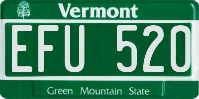 VT license plate EFU520