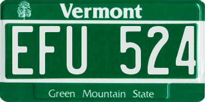 VT license plate EFU524