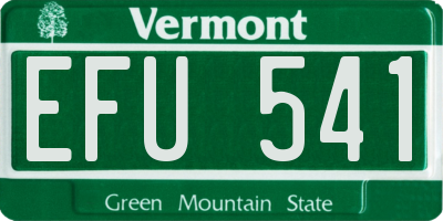 VT license plate EFU541