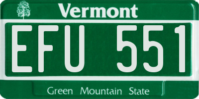VT license plate EFU551