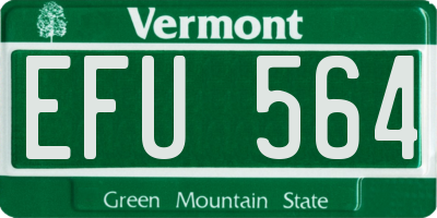 VT license plate EFU564