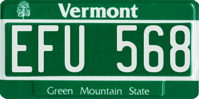 VT license plate EFU568