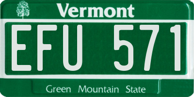 VT license plate EFU571