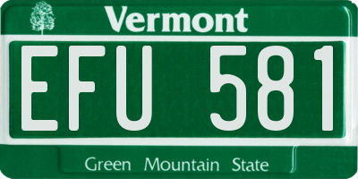 VT license plate EFU581