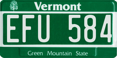 VT license plate EFU584