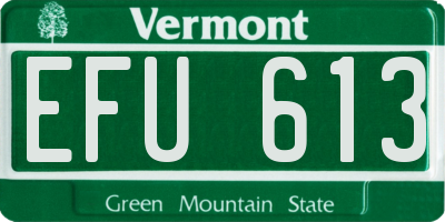 VT license plate EFU613
