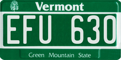VT license plate EFU630