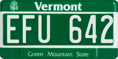 VT license plate EFU642