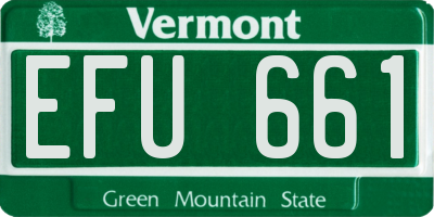 VT license plate EFU661