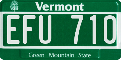 VT license plate EFU710