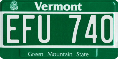 VT license plate EFU740