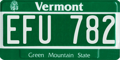 VT license plate EFU782