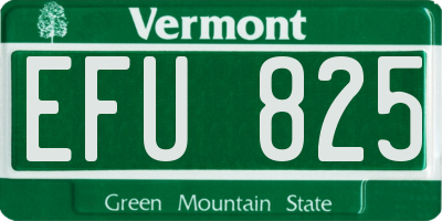 VT license plate EFU825