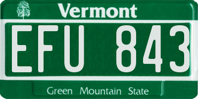 VT license plate EFU843