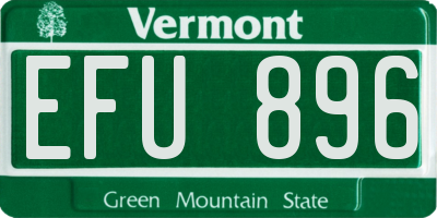 VT license plate EFU896