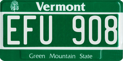 VT license plate EFU908