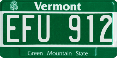 VT license plate EFU912