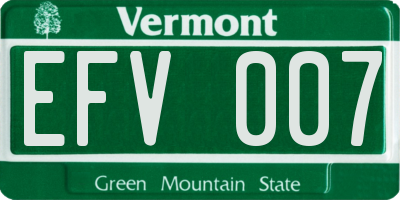 VT license plate EFV007