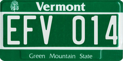 VT license plate EFV014