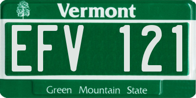 VT license plate EFV121