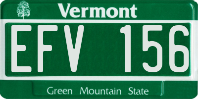 VT license plate EFV156