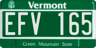 VT license plate EFV165