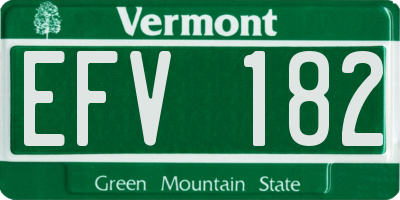 VT license plate EFV182