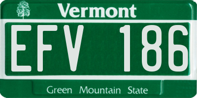 VT license plate EFV186