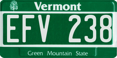 VT license plate EFV238