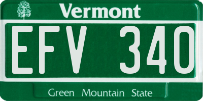 VT license plate EFV340