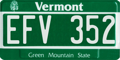 VT license plate EFV352