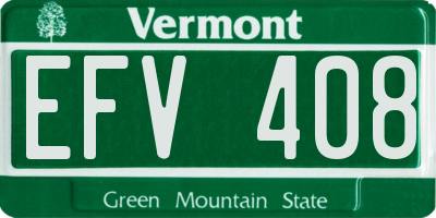 VT license plate EFV408