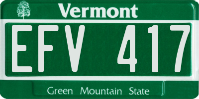 VT license plate EFV417