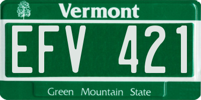 VT license plate EFV421