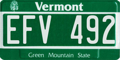 VT license plate EFV492
