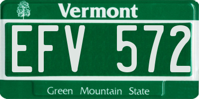 VT license plate EFV572
