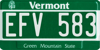 VT license plate EFV583