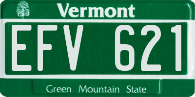 VT license plate EFV621