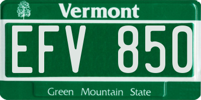 VT license plate EFV850