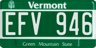 VT license plate EFV946
