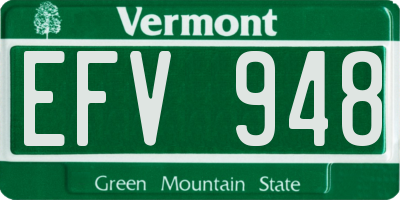 VT license plate EFV948