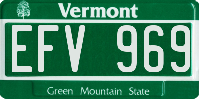 VT license plate EFV969