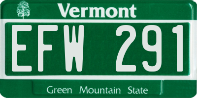 VT license plate EFW291
