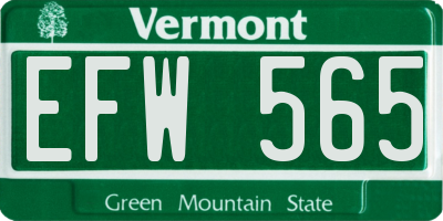 VT license plate EFW565