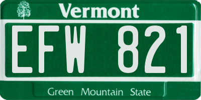 VT license plate EFW821