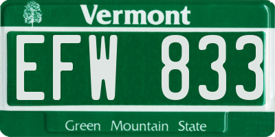 VT license plate EFW833