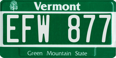 VT license plate EFW877