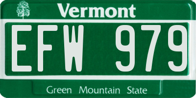 VT license plate EFW979