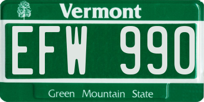 VT license plate EFW990